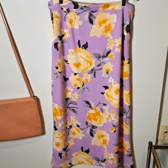 Dresses & Skirts - #40 Lavender Yellow Floral Maxi Skirt Waist 16.5"